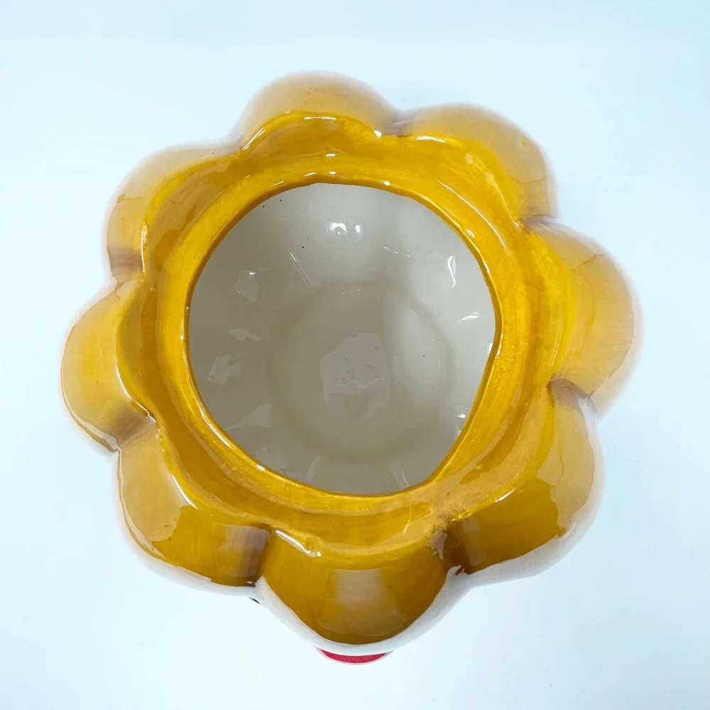 Victorian Trading Co Pumpkin Bowl Large Orange Excellent Vintage Clown Face 6.5